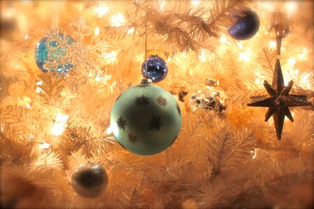 Assorted-color Baubles Hanged on Christmas Tree