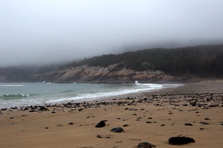 Free stock photo of beach, fog, landscape photo