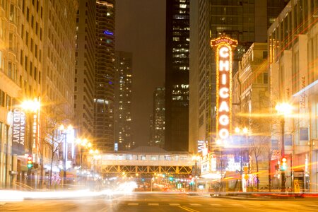 View of City Lit Up at Night