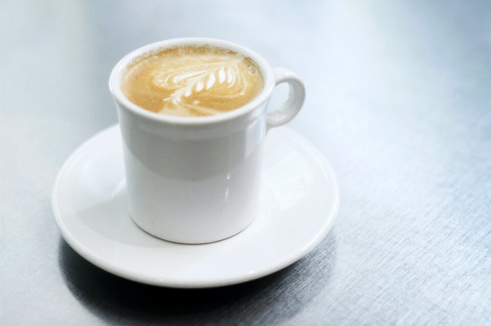 Close-up of Cappuccino Served on Table