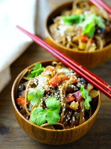 Noodles With Vegetable in Bowl photo