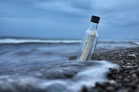 Message Bottle on Sand