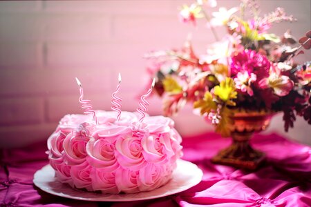 Pink Flower Cake photo
