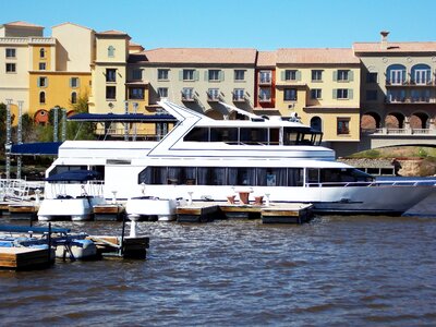 Docked White Yacht photo