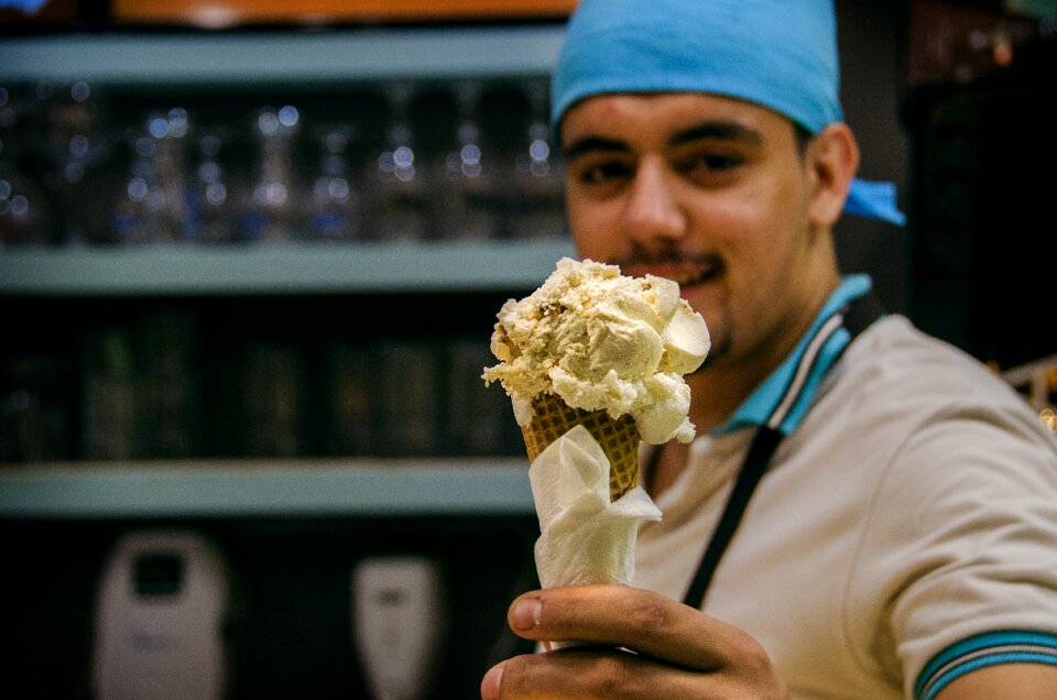 Man Wearing Ice Cream