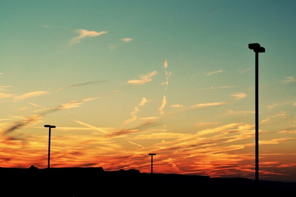 Silhouette of Posts during Sunset photo