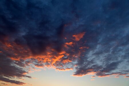 Cloudy Sky during Orange Sunset photo