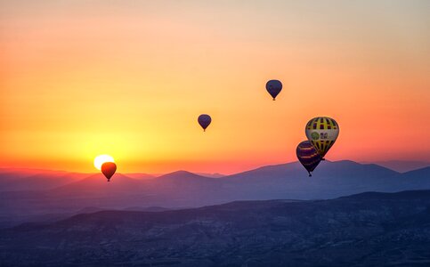 Assorted Hot Air Balloons Photo during Sunset photo