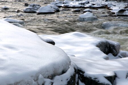 Closeup Photo Black Stone With Snows photo