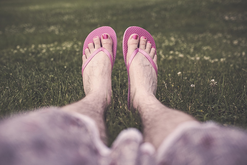 Legs flip-flops man