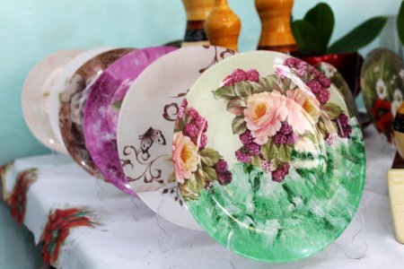 Flower Porcelain Purple Dishware