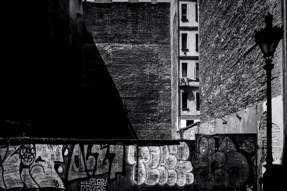 Black Black And White Wall Infrastructure