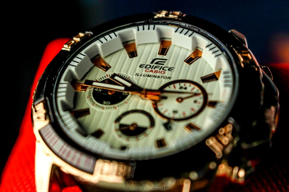 Closeup Photo Of Casio Edifice Chronograph Watch