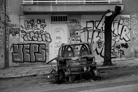 Car Black And White Wall Road