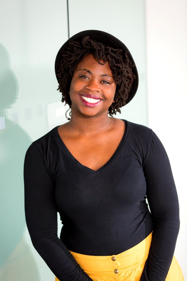 Woman Wearing Black V-neck Long-sleeved Shirt