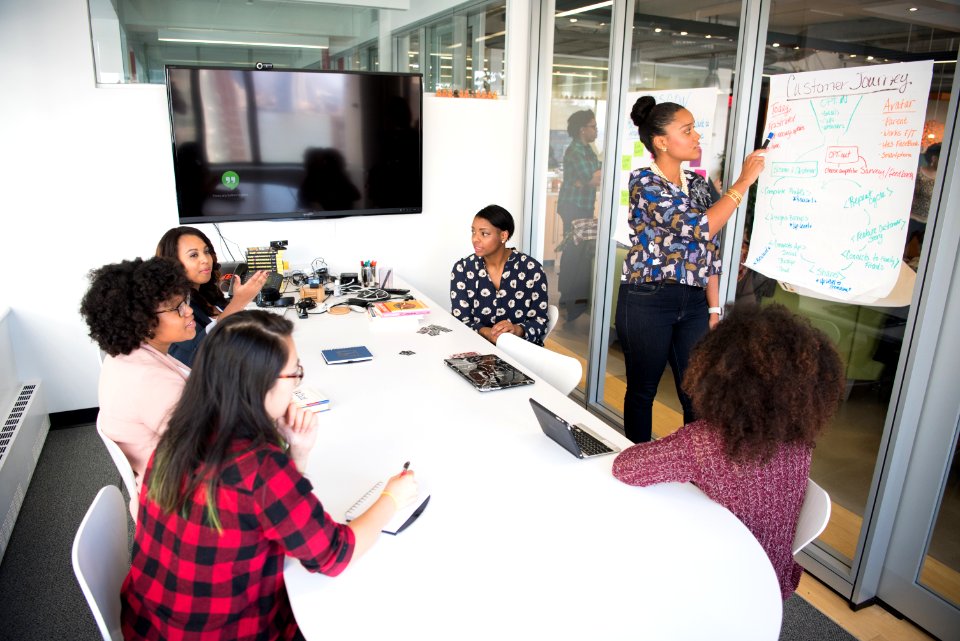 Six Woman Standing And Siting Inside The Room
