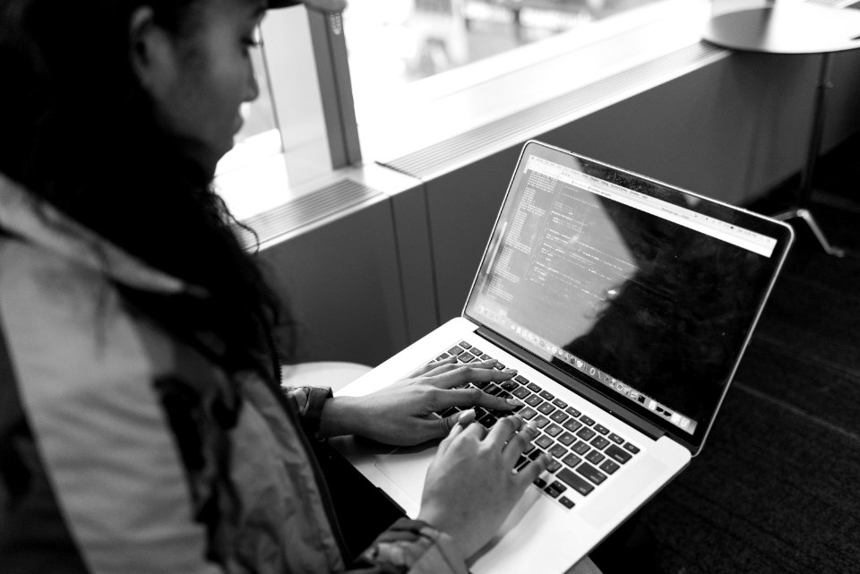 Woman Using Laptop photo