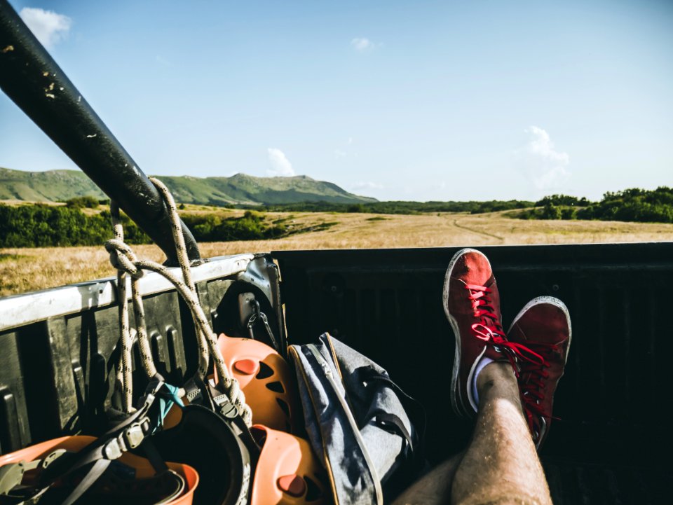 Person Wearing Pair Of Red Running Shoes
