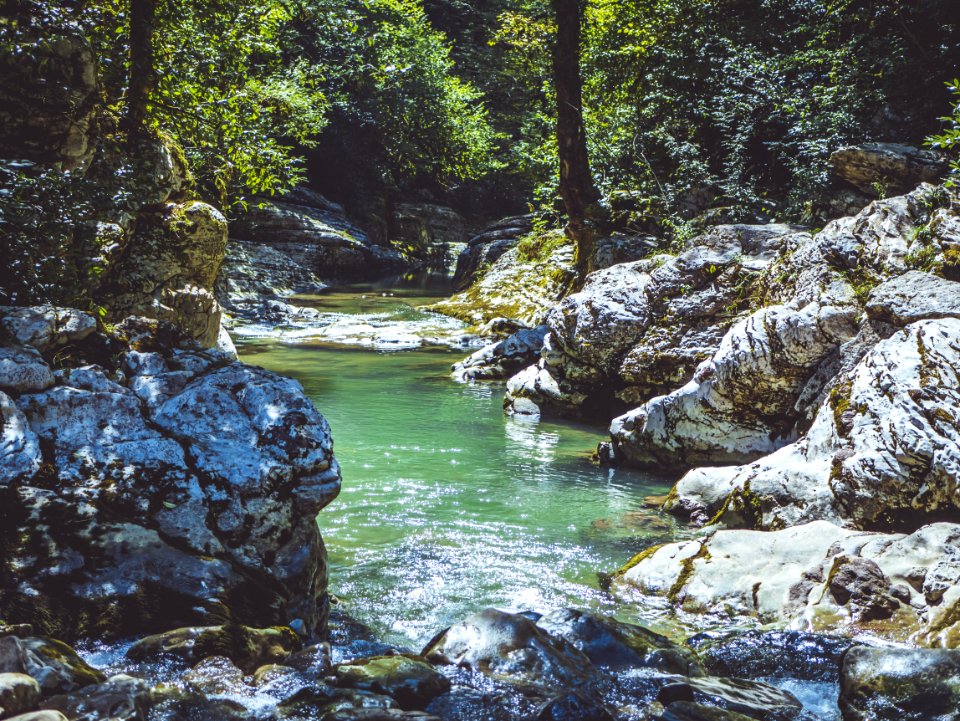 River Surrounded By Rocks