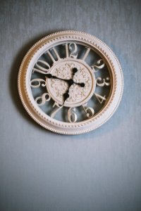 Round White Analog Clock Showing Time photo