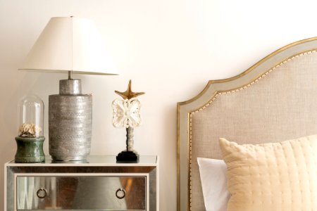 White And Silver Table Lamp photo