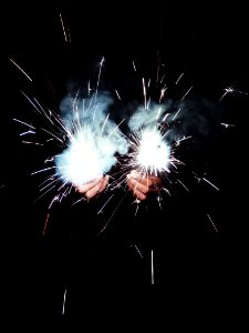 Photo Of Person Holding Sparklers photo