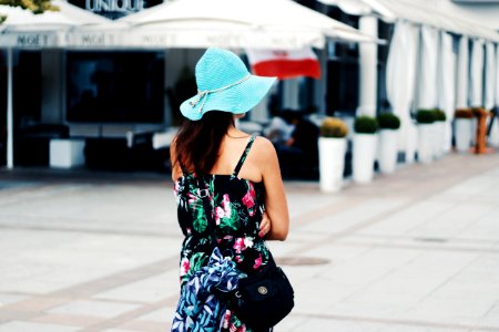 Woman Wearing Multicolored Floral Camisole Dress photo