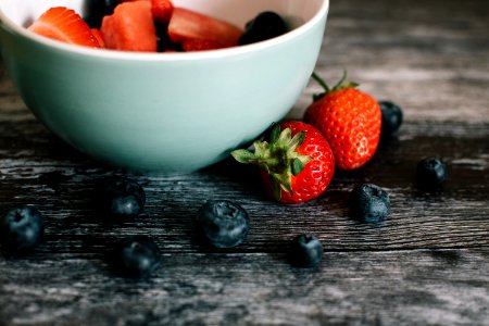 Strawberry Fruits And White Ceramic Bowl photo