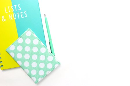 White And Teal Notebook photo