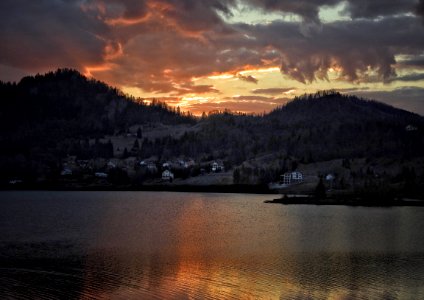 Sky Reflection Nature Loch photo