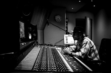 Record Producer Audio Equipment Black And White Audio photo