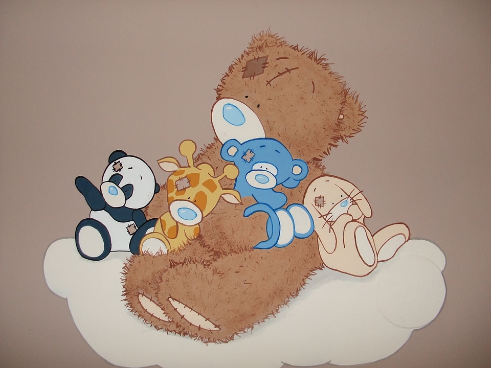 Plush teddy bear teddy bear wall decoration