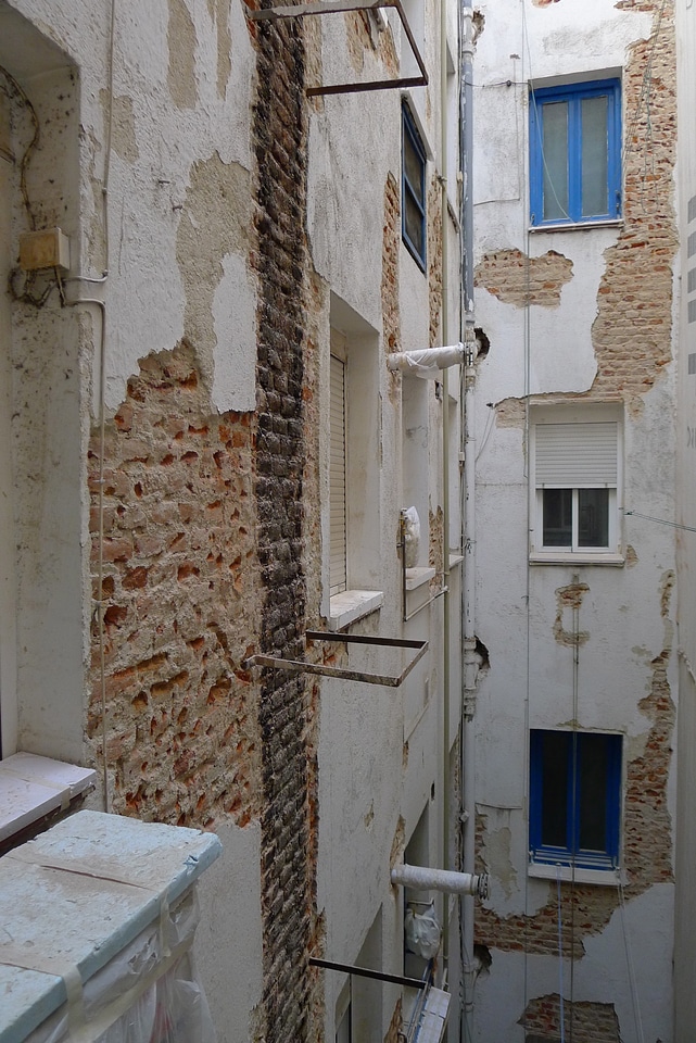 Inside brick window