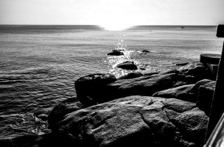 Sea Black And White Body Of Water Water