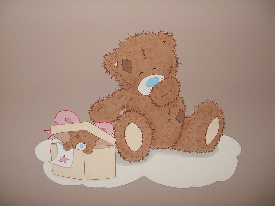Plush teddy bear teddy bear wall decoration