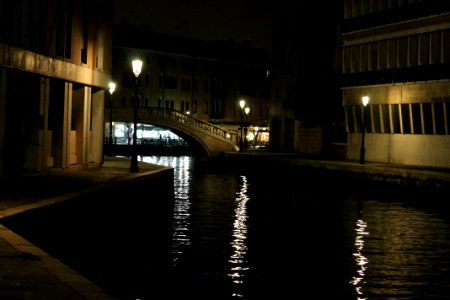 Waterway Reflection Water Night