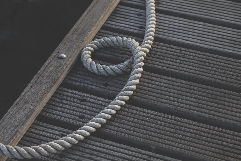 Rope On Wooden Dock