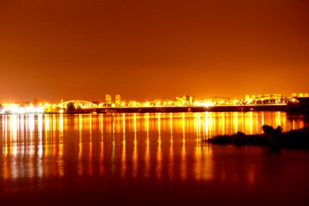 Reflection Night Body Of Water Cityscape photo