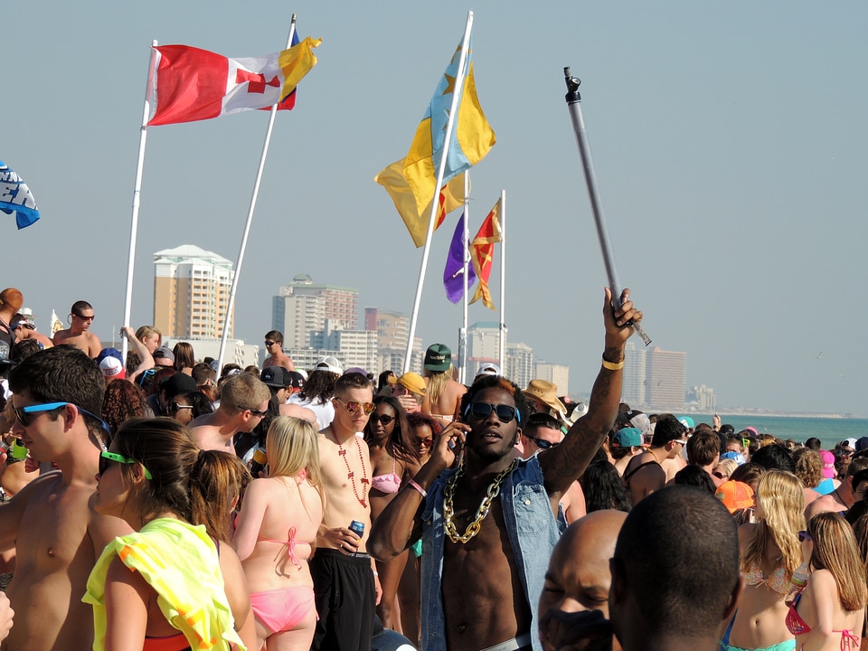 Group male beach
