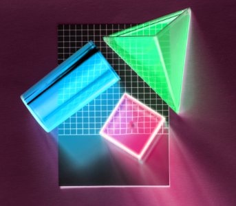 Red Blue And Green Shape 3d Digital Wallpaper photo
