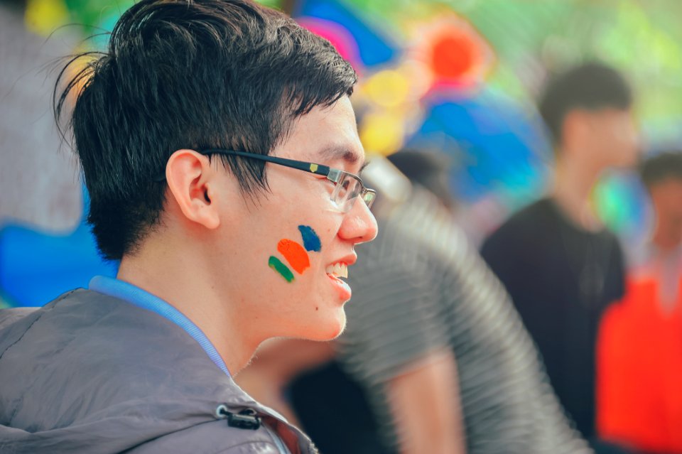 Close-Up Photography Of A Man With Paint On Face