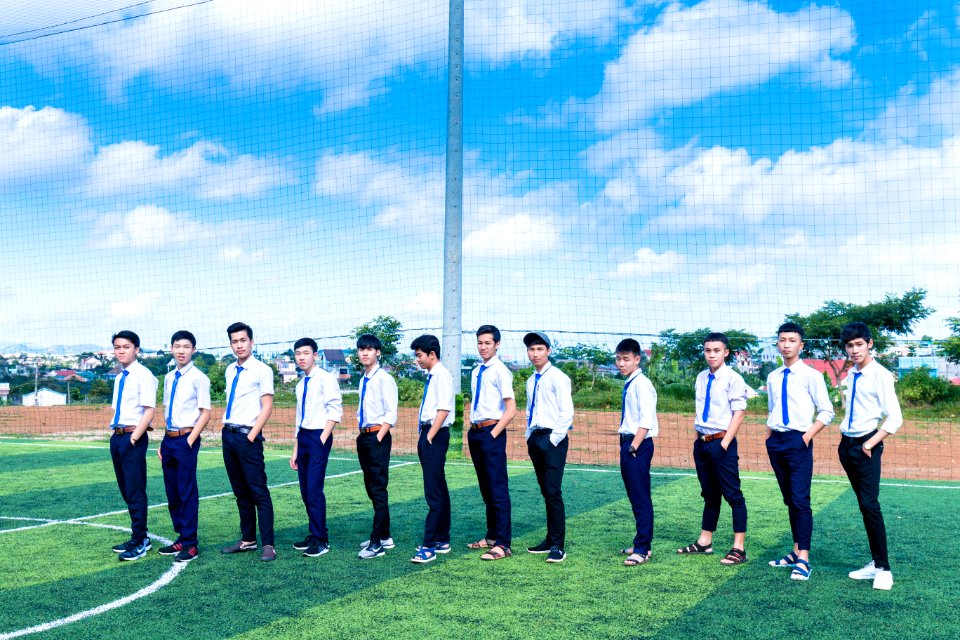 Group Of Me Wearing White Dress Shirts