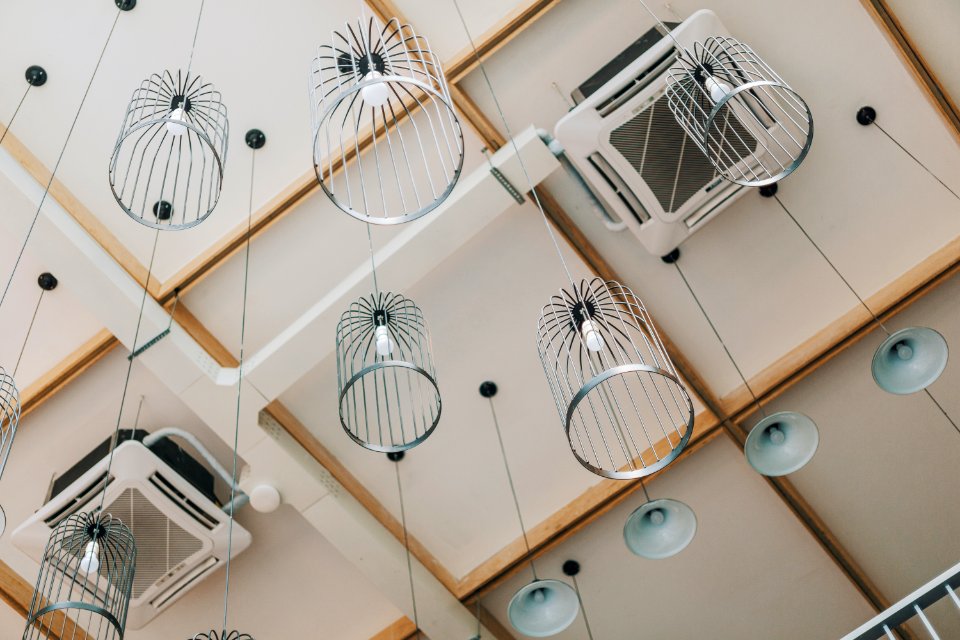 Low-angle Photography Of Pendant Lamps Hanging From The Ceiling