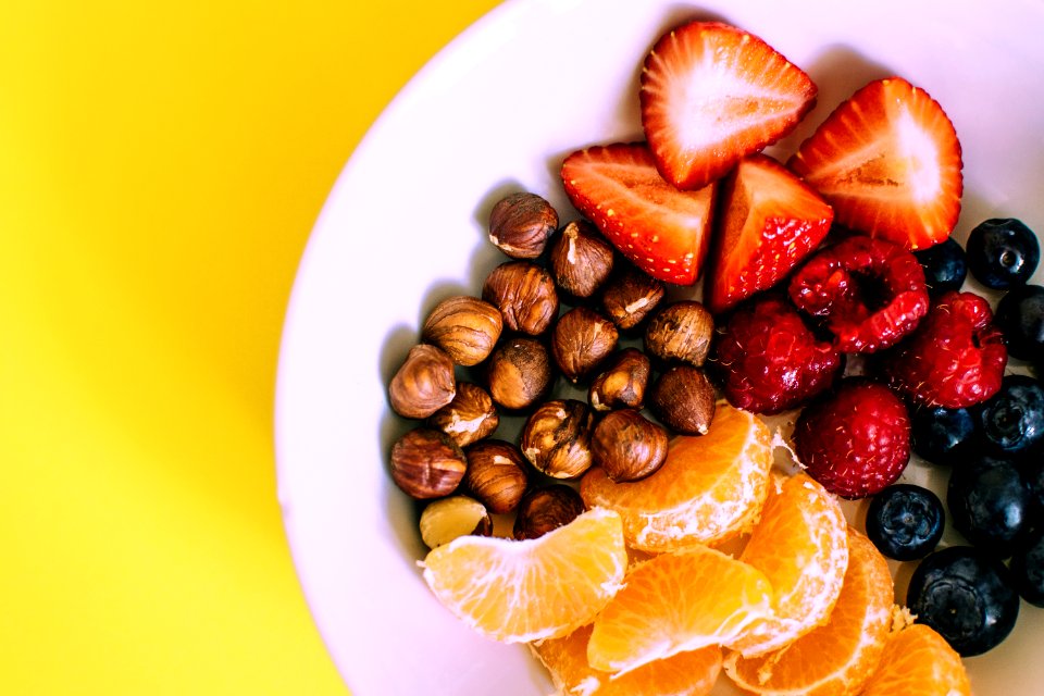Assorted Fruits On White Ceramic Plate