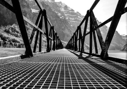 Black And White Monochrome Photography Landmark Bridge photo