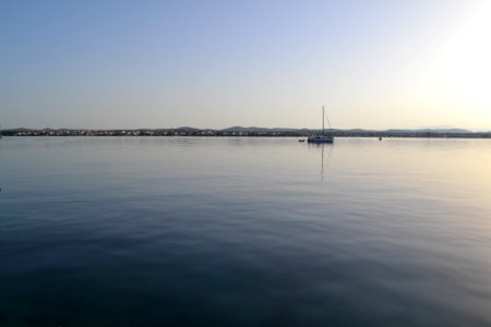 Waterway Horizon Calm Sky photo