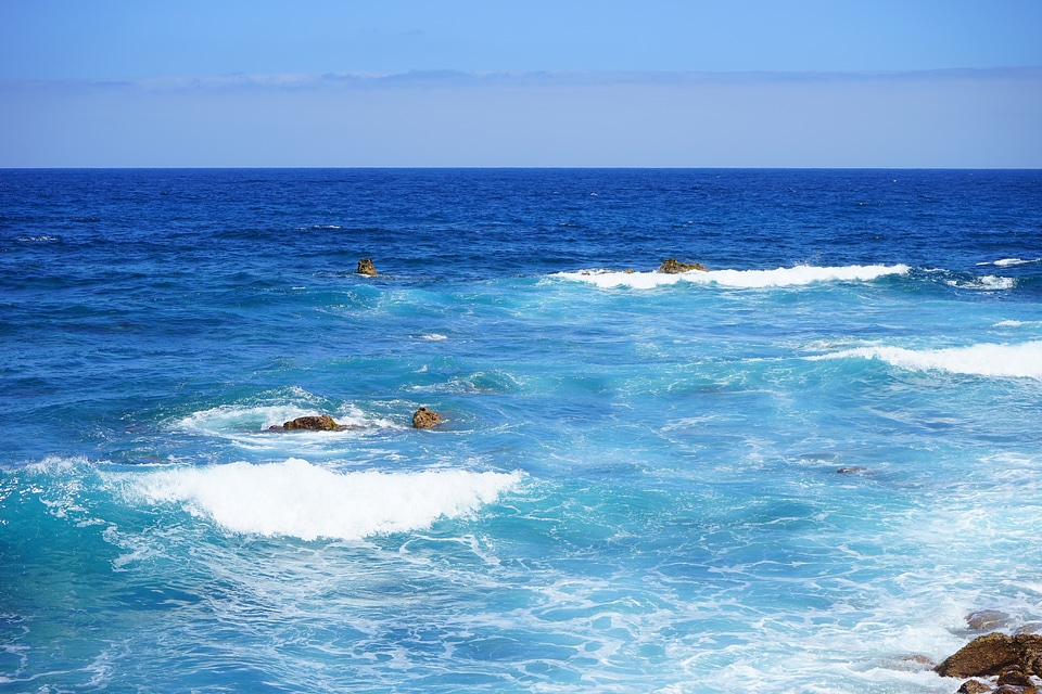 Wide wave blue photo