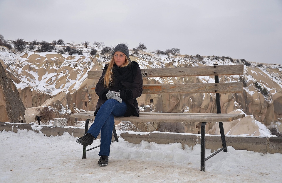 Sitting crossed legs female photo