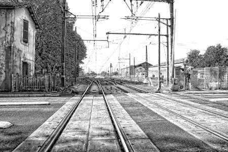 Track Transport Rail Transport Black And White