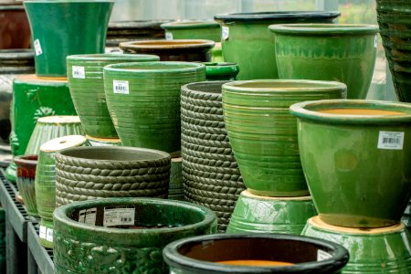 Green Flowerpot Pottery Ceramic photo